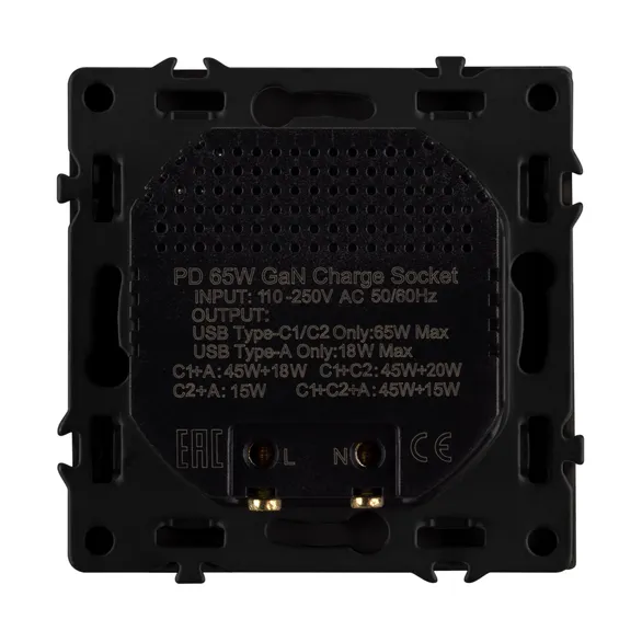 ARL NOBE USB Розетка тип А+С+С софт-тач серый базальт SCT-MUACC-SFPL-FC-GR (65W, QC3) (Arlight, -)