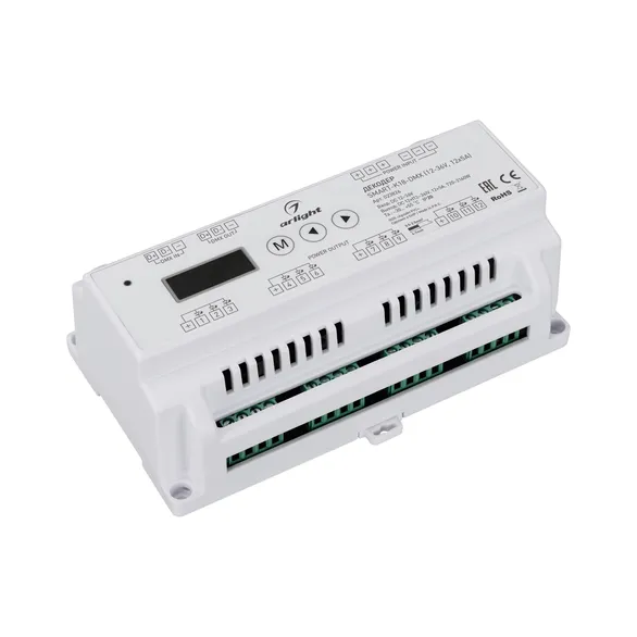 Декодер SMART-K18-DMX (12-36V, 12x5A) (Arlight, IP20 Пластик, 5 лет)