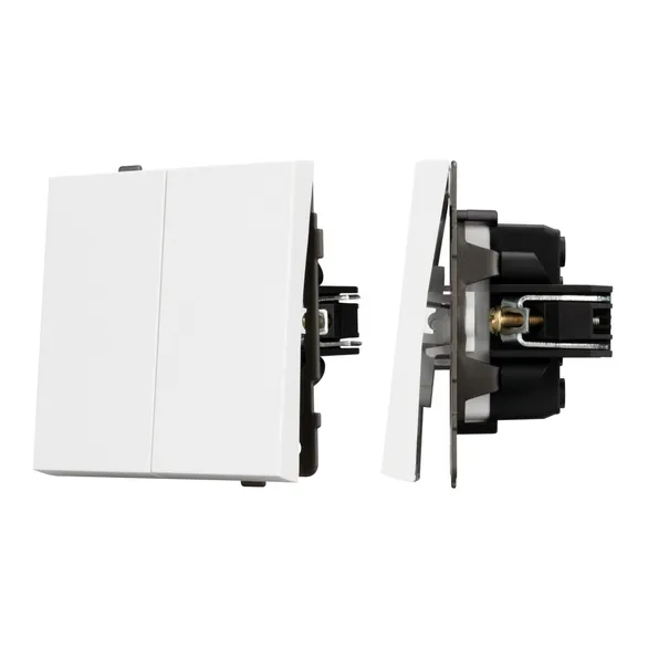Механизм выключателя двухклавишный проходной SWT-TENDO-MKP2-PL-WH (230V, 10A) (Arlight, -)