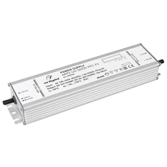 Блок питания ARPV-UH-50320-PFC-FV (24V 240W, 36-48V 320W, 10A) (Arlight, IP67 Металл, 7 лет)