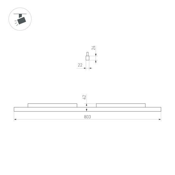 Светильник MAG-ORIENT-FLAT-L800-27W Day4000 (BK, 100 deg, 48V, DALI) (Arlight, IP20 Металл, 5 лет)