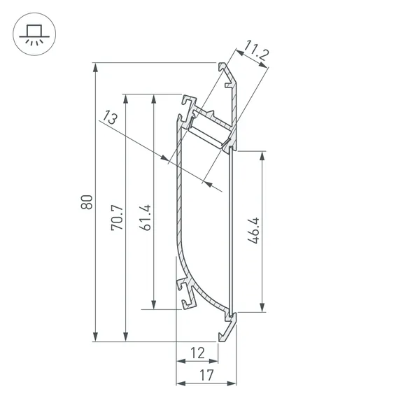 Профиль K-WALL-2000 ANOD (Arlight, Алюминий)
