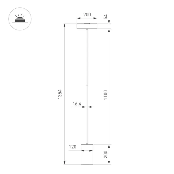 Светильник SP-SAMSARA-FLOOR-16W Warm3000 (WH, 110 deg, 230V) (Arlight, IP20 Металл, 3 года)