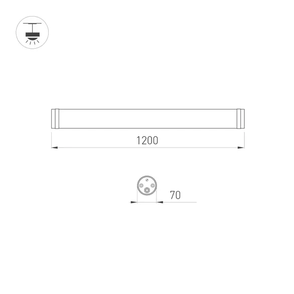 Светильник ALT-TUBU-L1200-36W Day5000 (WH, 140x110 deg, 230V) (Arlight, IP66 Пластик, 5 лет)