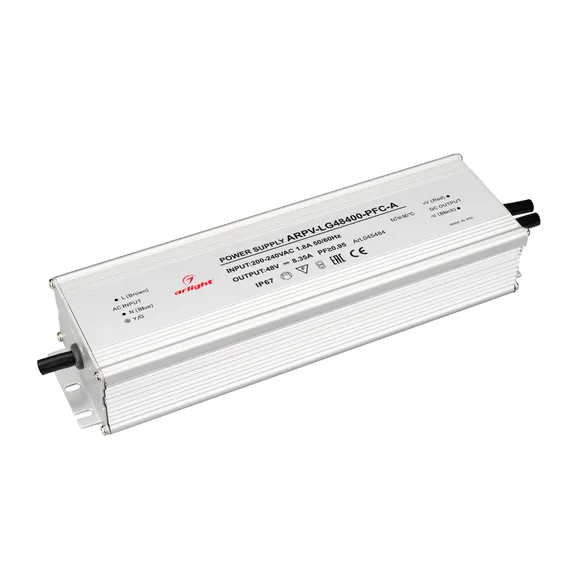 Блок питания ARPV-LG48400-PFC-A (48V, 8.3A, 400W) (Arlight, IP67 Металл, 5 лет)