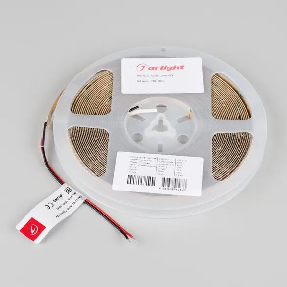 Светодиодная лента UL-A240-10mm 48V Warm2400-CX2 (23 W/m, IP20, 10m) (Arlight, 7 лет)