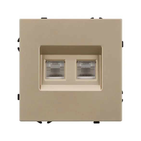 Механизм сдвоенной компьютерной розетки SCT-NOBE-MPC2-SFPL-GD (RJ-45, CAT6) (Arlight, -)