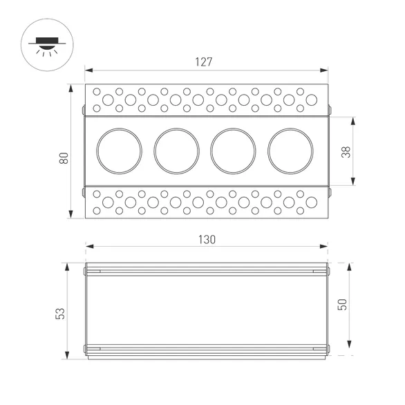 Светильник MS-ORIENT-BUILT-TRIMLESS-TC-S38x127-10W Day4000 (WH-BK, 30 deg, 230V) (Arlight, IP20 Металл, 5 лет)