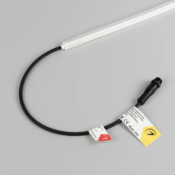 Светодиодная лента герметичная WAVE-TOP-PU-A144-10x10mm 24V Warm3500 (5 W/m, IP68, 1m, wire x1) (Arlight, Вывод боковой, 3 года)