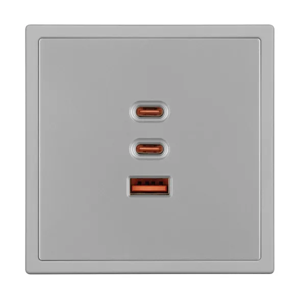 ARL NOBE USB Розетка тип А+С+С софт-тач никель SCT-MUACC-SFPL-FC-IS (65W, QC3) (Arlight, -)