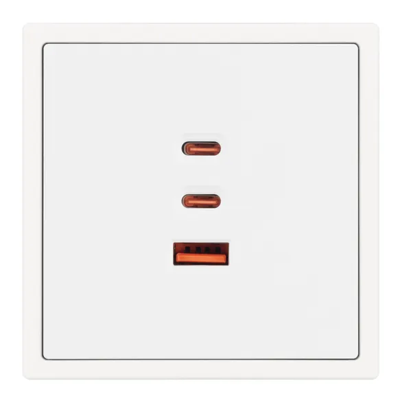 ARL NOBE USB Розетка тип А+С+С софт-тач белый кварц SCT-MUACC-SFPL-FC-WH (65W, QC3) (Arlight, -)