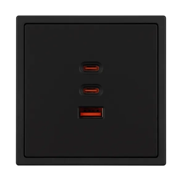 ARL NOBE USB Розетка тип А+С+С софт-тач черный оникс SCT-MUACC-SFPL-FC-BK (65W, QC3) (Arlight, -)