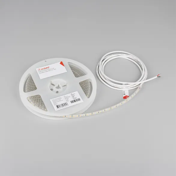 Светодиодная лента герметичная RTW-PU-A120-10.5mm 24V Warm3000 (16.8 W/m, IP68, Wire 2m, 5m) (Arlight, -)