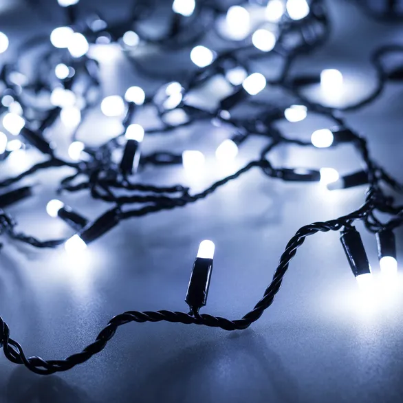 Светодиодная гирлянда ARD-STRING-CLASSIC-10000-BLACK-100LED-MILK-FLASH White (230V, 7W) (Ardecoled, IP65)