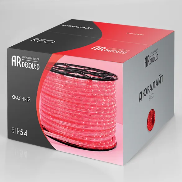 Дюралайт ARD-REG-LIVE Red (220V, 24 LED/m, 100m) (Ardecoled, Закрытый)