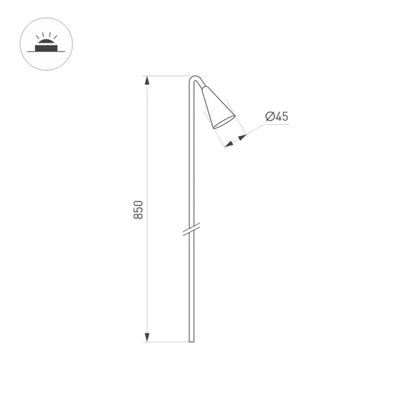 Светильник KT-HAREBELL-BOLL-H850-3W Warm3000 (BK, 40 deg, 24V) (Arlight, IP65 Металл, 3 года)