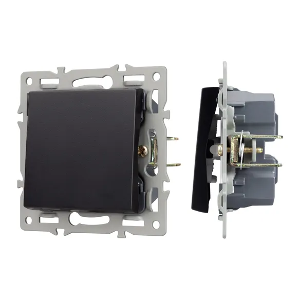 Механизм выключателя одноклавишный перекрёстный SWT-MKX1-PL-BK (250V, 16A) (Arlight, -)