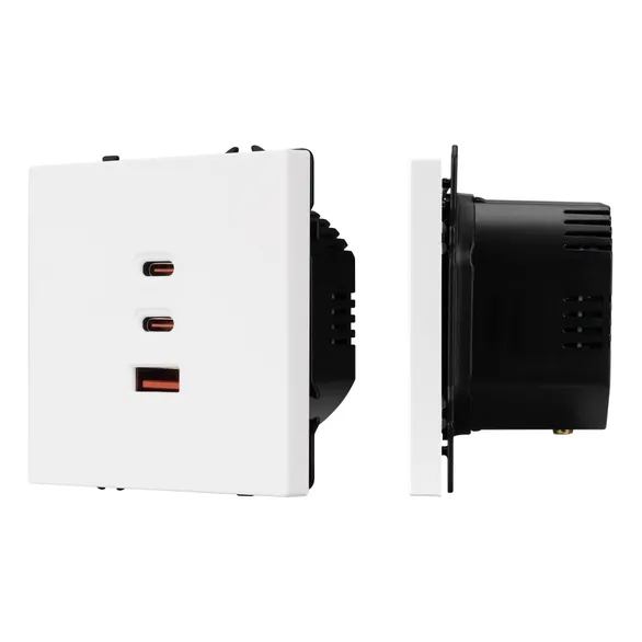 ARL NOBE USB Розетка тип А+С+С софт-тач белый кварц SCT-MUACC-SFPL-FC-WH (65W, QC3) (Arlight, -)