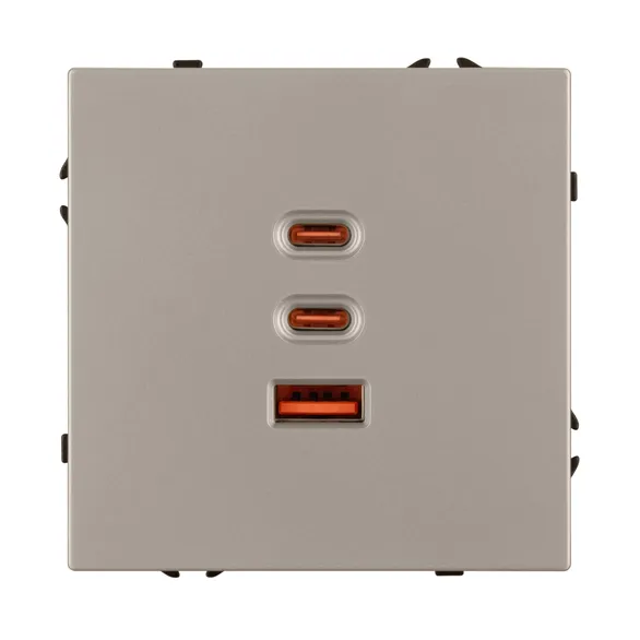 ARL NOBE USB Розетка тип А+С+С софт-тач кашемир SCT-MUACC-SFPL-FC-CA (65W, QC3) (Arlight, -)