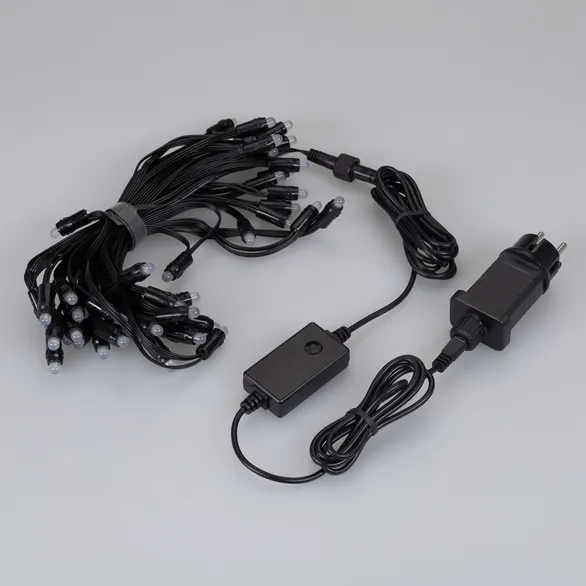Светодиодная гирлянда Нить Смарт ARD-MOOD-CLASSIC-10000-BLACK-48LED RGBY-SPI (230V, 8W, Tuya Wi-Fi) (Ardecoled, IP65)
