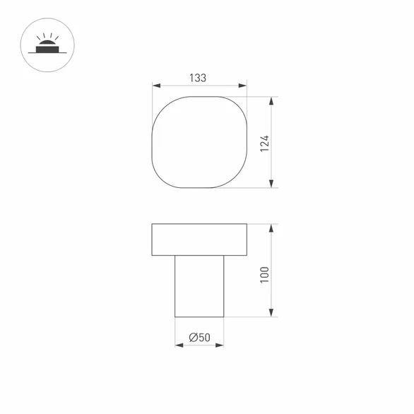 Светильник LGD-SWAMP-BOLL-H100-7W Warm3000 (GR, 93 deg, 230V) (Arlight, IP65 Металл, 3 года)