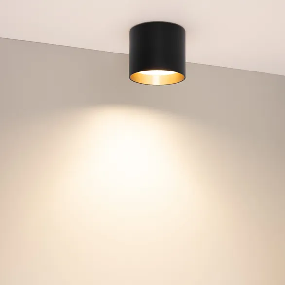 Светильник SP-BISCOTTO-R90-8W Warm3300-MIX (BK-GD, 80 deg, 230V) (Arlight, IP54 Металл, 5 лет)