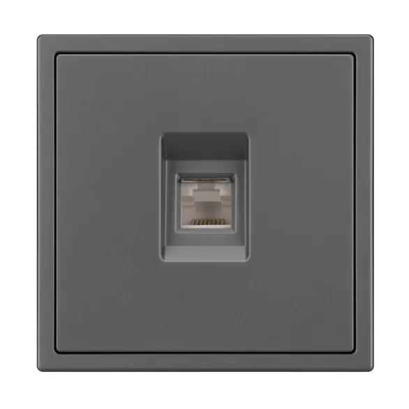 Механизм телефонной розетки SCT-NOBE-MTL1-SFPL-GR (RJ-11, 4C) (Arlight, Серый базальт)