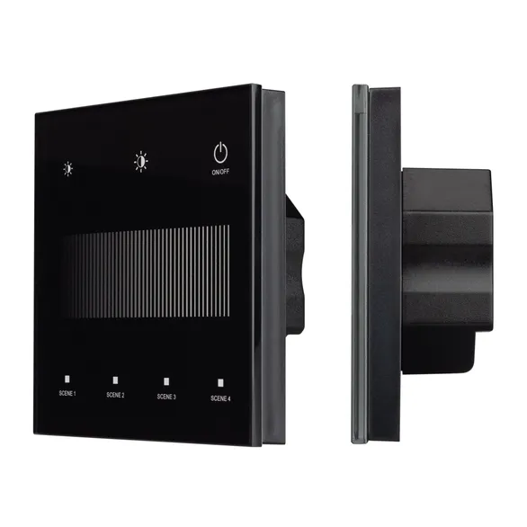 INTELLIGENT ARLIGHT Сенсорная панель SMART-DALI-301-11-1G-4SC-DT6 Черная (230V, встраиваемая, 2.4G) (IARL, IP20 Пластик, 5 лет)