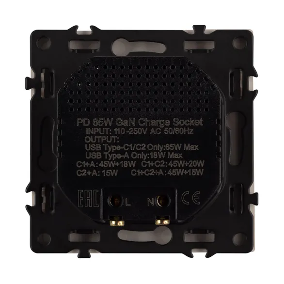 ARL NOBE USB Розетка тип А+С+С софт-тач золотой песок SCT-MUACC-SFPL-FC-GD (65W, QC3) (Arlight, -)