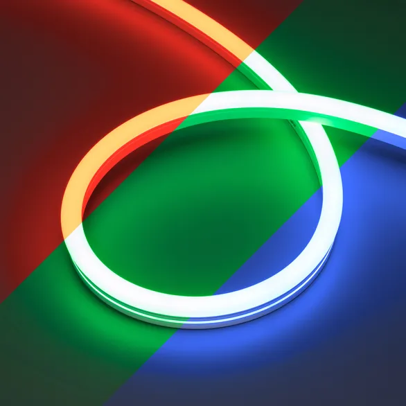 Светодиодная лента герметичная MOONLIGHT-PRO-SIDE-X360-12x24mm 24V RGB (12 W/m, IP68, 10m, wire x2) (Arlight, Вывод прямой, 5 лет)