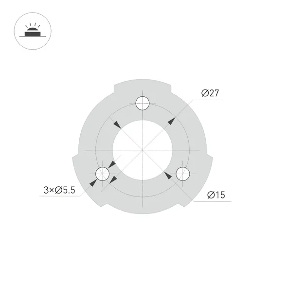 Светильник LGD-SWAMP-BOLL-H100-7W Warm3000 (GR, 93 deg, 230V) (Arlight, IP65 Металл, 3 года)