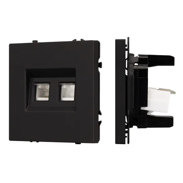 Механизм сдвоенной компьютерной розетки SCT-NOBE-MPC2-SFPL-BK (RJ-45, CAT6) (Arlight, -)