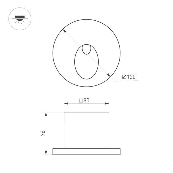 Светильник LT-TIE-R120-3W Warm3000 (WH, 45x70 deg, 230V) (Arlight, IP65 Бетон, 3 года)