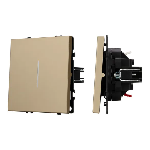 Механизм выключателя одноклавишный непроходной LED SWT-NOBE-MK01-SFPL-L-GD (230V, 10A) (Arlight, -)