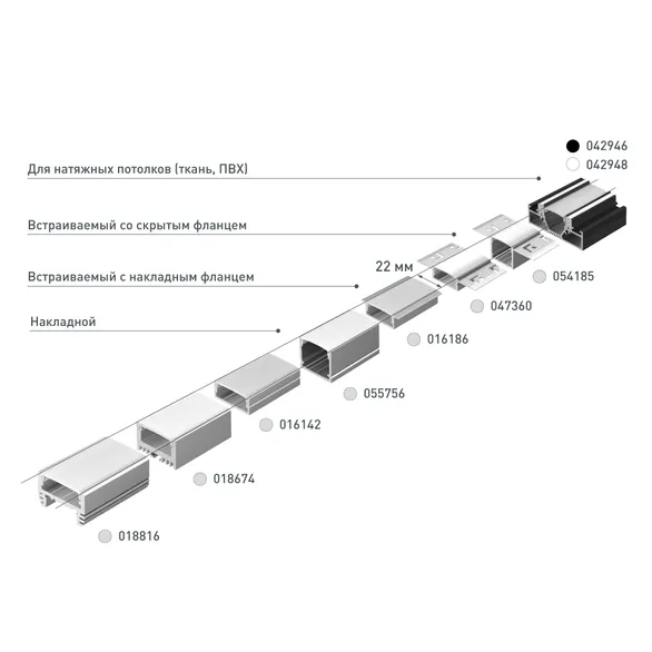 Профиль STRETCH-20-CEIL-D-CENTER-2000 WHITE (Arlight, Алюминий)