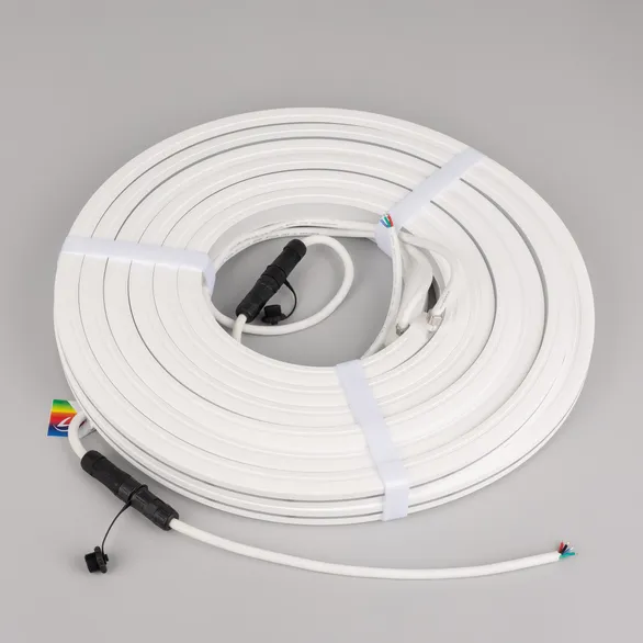 Светодиодная лента герметичная MOONLIGHT-PRO-TOP-X360-16x16mm 24V RGB (12 W/m, IP67, 10m, wire x2) (Arlight, Вывод боковой, 5 лет)