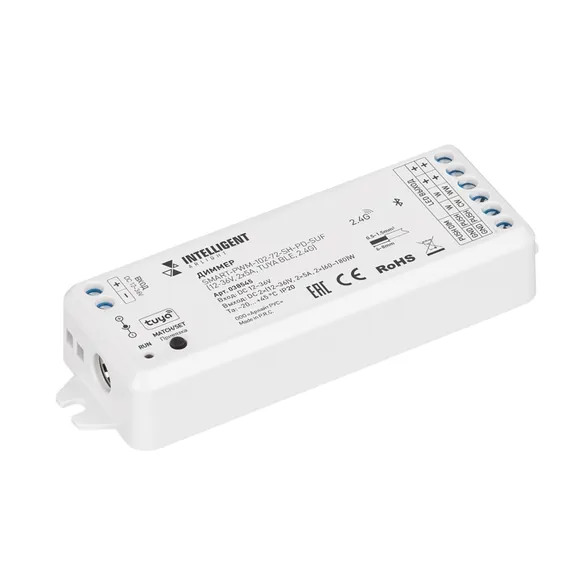 INTELLIGENT ARLIGHT Диммер SMART-PWM-102-72-SH-PD-SUF (12-36V, 2x5A, TUYA BLE, 2.4G) (IARL, Контроллер)