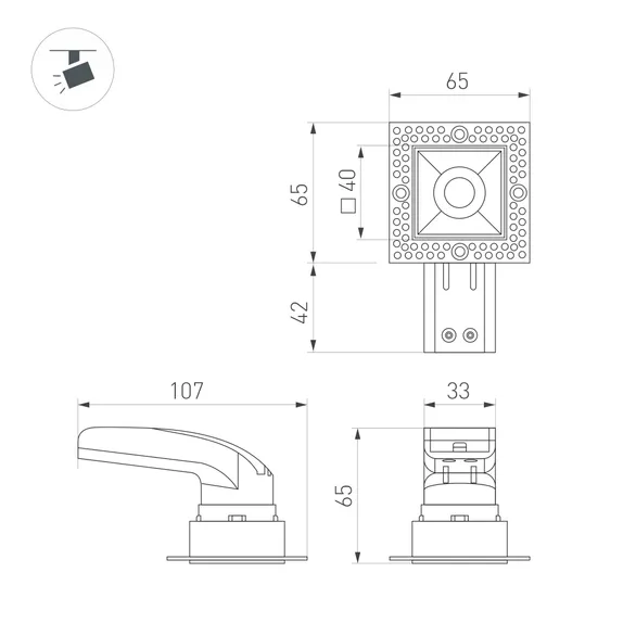 Светильник MS-RIALTO-TRIMLESS-S40x40-9W Warm3000 (WH, 36deg, 230V) (Arlight, IP20 Металл, 5 лет)