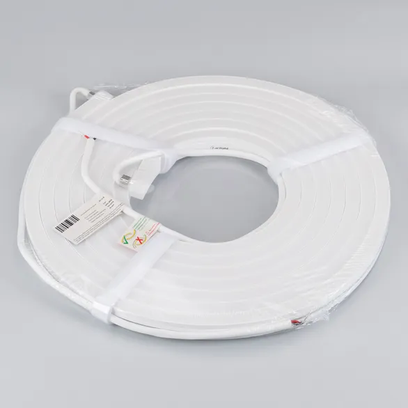 Светодиодная лента герметичная MOONLIGHT-SIDE-A140-12x17mm 24V Day4000 (9.6 W/m, IP67, 5m, wire x2) (Arlight, Вывод кабеля боковой)