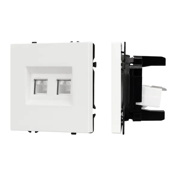 Механизм сдвоенной компьютерной розетки SCT-NOBE-MPC2-SFPL-WH (RJ-45, CAT6) (Arlight, -)
