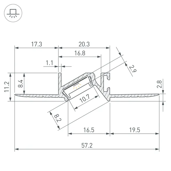 Профиль PDS-BEVEL-F-HIDE-2000 (Arlight, Алюминий)