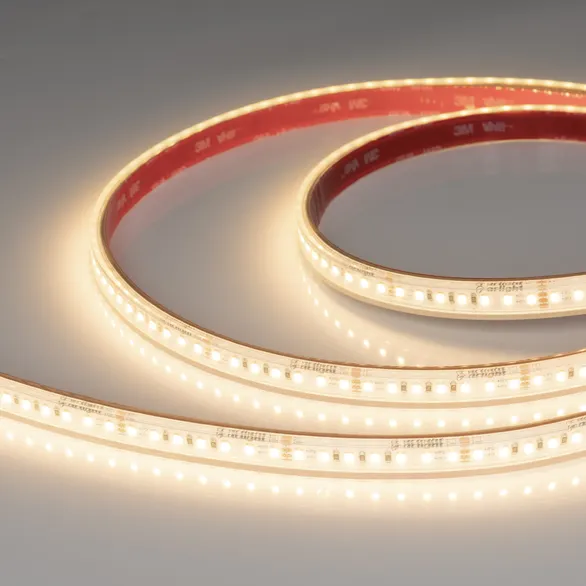 Светодиодная лента герметичная RTW-PS-A140-12mm 24V Warm3500 (4-18 W/m, IP67, 5m) (Arlight, CRI>90)