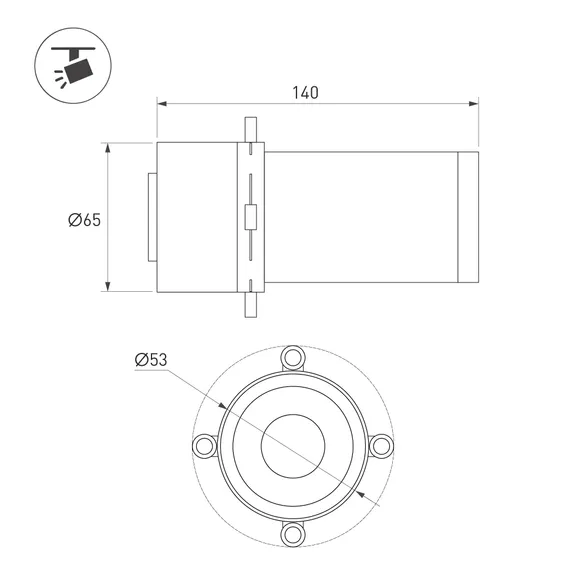 Насадка кадрирующая LGD-ARTIFACT-CROP-ZOOM-R65 (BK, 18-35 deg.) (Arlight, Металл)