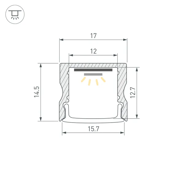 Профиль LINE-1715-2000 ANOD (Arlight, Алюминий)