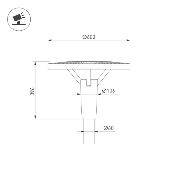 Светильник OXOR-LEIS-LUZ-600x600x396-30W Day4000 (BK, 120 deg, 230V) IP65 (Arlight, -)