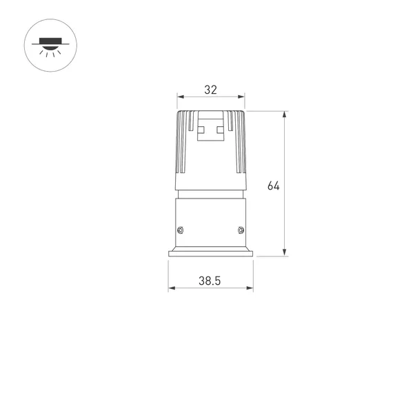 Светильник безрамочный DL-INTRAL-R39-6W Warm3000 (Черный RAL9005, 36 deg, 230V) (Arlight, IP20 Металл, 5 лет)