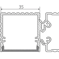 Профиль с экраном ALU-BASE-PW35S-2000 ANOD+CLEAR-P (Arlight, Металл)