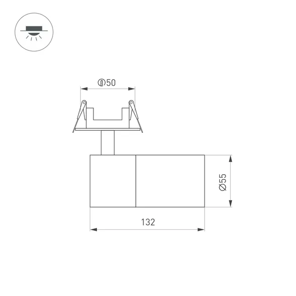 Светильник LGD-ARTEMIS-BUILT-FLAP-R55-12W Day4000 (WH, 8-80 deg, 230V) (Arlight, IP20 Металл, 5 лет)