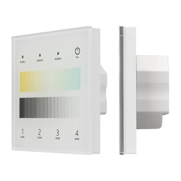 INTELLIGENT ARLIGHT Сенсорная панель SMART-DALI-301-11-4G-3SC-DT8 Белая (230V, встраиваемая, 2.4G) (IARL, IP20 Пластик, 5 лет)
