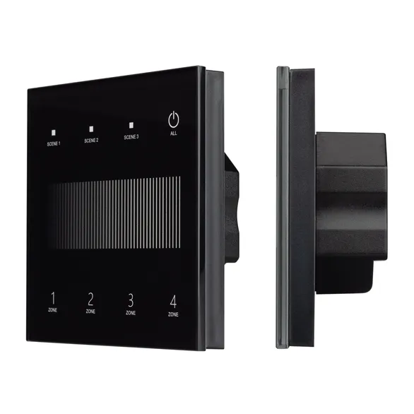 INTELLIGENT ARLIGHT Сенсорная панель SMART-DALI-301-11-4G-3SC-DT6 Черная (230V, встраиваемая, 2.4G) (IARL, IP20 Пластик, 5 лет)
